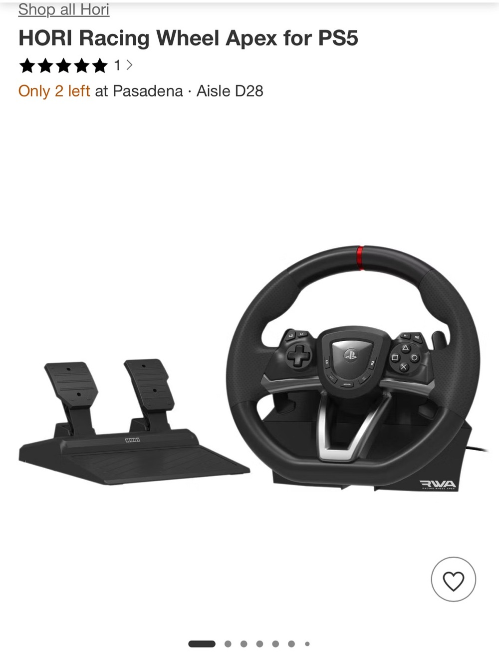 Apex Racing Wheel for PS5 - Black